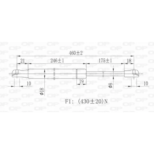 Pneumatická pružina, Batožinový/nákladný priestor GSR6206.00 (OPEN PARTS) - obr. 1