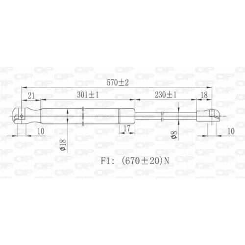 Pneumatická pružina, Batožinový/nákladný priestor GSR6280.00 (OPEN PARTS) - obr. 1