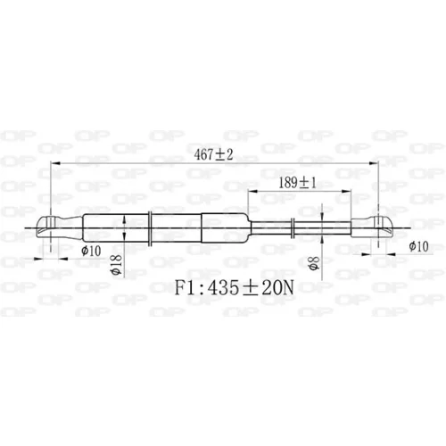 Pneumatická pružina, Batožinový/nákladný priestor GSR6470.00 (OPEN PARTS) - obr. 1