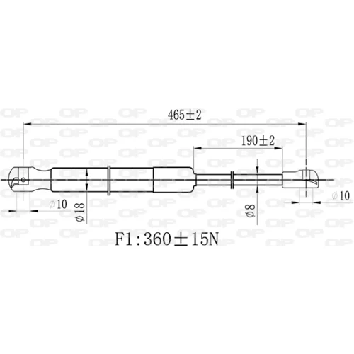 Pneumatická pružina, Batožinový/nákladný priestor OPEN PARTS GSR6532.00