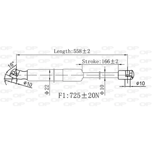Pneumatická pružina, Batožinový/nákladný priestor GSR6566.00 (OPEN PARTS) - obr. 1