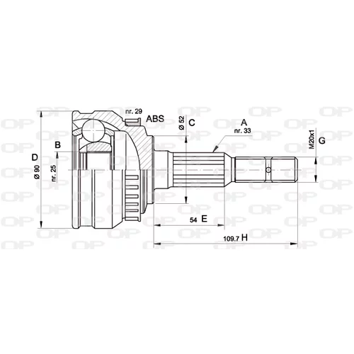 Sada kĺbov hnacieho hriadeľa OPEN PARTS CVJ5047.10
