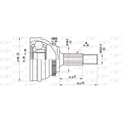 Sada kĺbov hnacieho hriadeľa OPEN PARTS CVJ5203.10