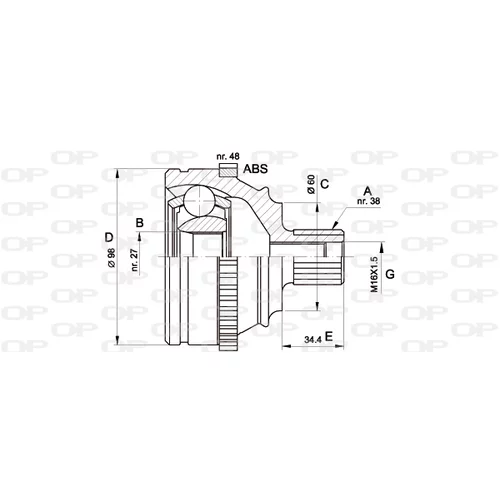 Sada kĺbov hnacieho hriadeľa OPEN PARTS CVJ5227.10