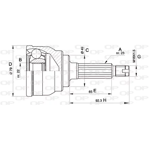 Sada kĺbov hnacieho hriadeľa OPEN PARTS CVJ5246.10
