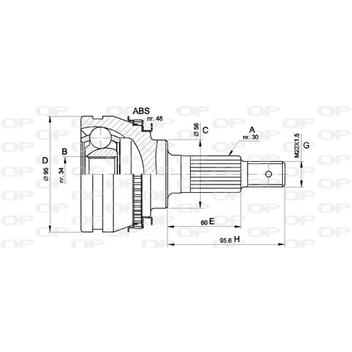 Sada kĺbov hnacieho hriadeľa OPEN PARTS CVJ5321.10