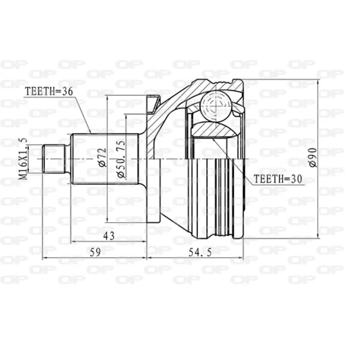 Sada kĺbov hnacieho hriadeľa OPEN PARTS CVJ5434.10