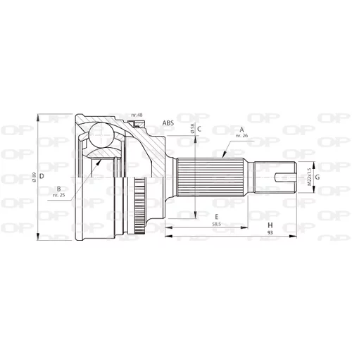 Sada kĺbov hnacieho hriadeľa OPEN PARTS CVJ5717.10