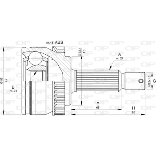 Sada kĺbov hnacieho hriadeľa OPEN PARTS CVJ5791.10