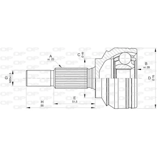 Sada kĺbov hnacieho hriadeľa CVJ5806.10 (OPEN PARTS)