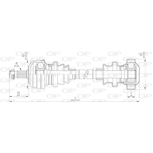 Hnací hriadeľ OPEN PARTS DRS6185.00