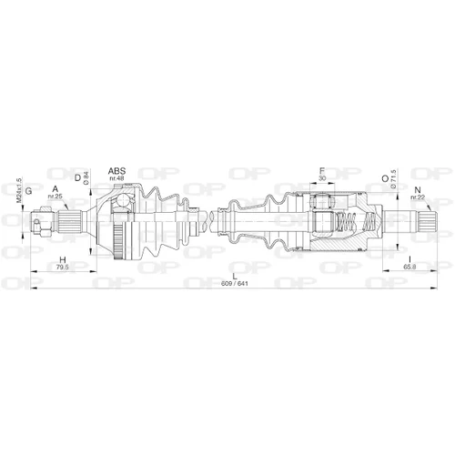 Hnací hriadeľ OPEN PARTS DRS6265.00