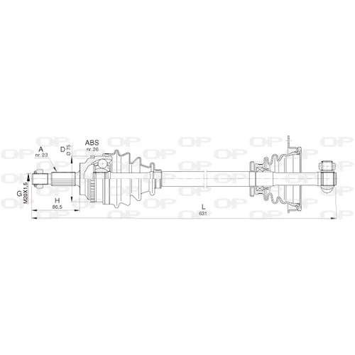 Hnací hriadeľ OPEN PARTS DRS6399.00