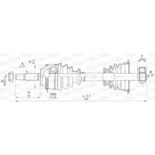 Hnací hriadeľ OPEN PARTS DRS6413.00