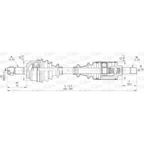 Hnací hriadeľ OPEN PARTS DRS6458.00