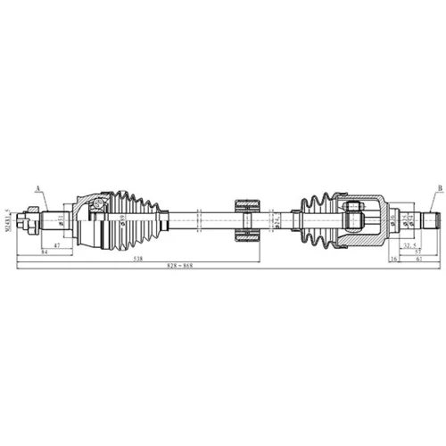 Hnací hriadeľ OPEN PARTS DRS6499.00