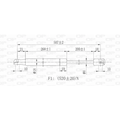 Pneumatická pružina, Batožinový/nákladný priestor GSR6004.00 (OPEN PARTS) - obr. 1