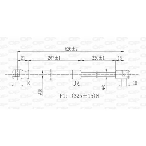 Pneumatická pružina, Batožinový/nákladný priestor GSR6109.00 (OPEN PARTS) - obr. 1