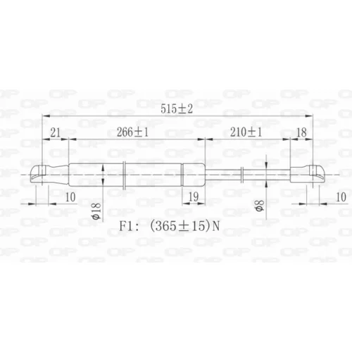 Pneumatická pružina, Batožinový/nákladný priestor GSR6130.00 (OPEN PARTS) - obr. 1