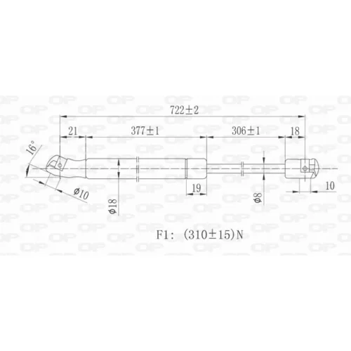 Plynová vzpera, kapota motora OPEN PARTS GSR6266.00
