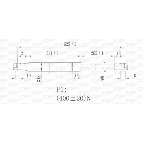 Pneumatická pružina, Batožinový/nákladný priestor GSR6314.00 (OPEN PARTS) - obr. 1