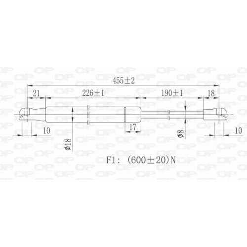 Pneumatická pružina, Batožinový/nákladný priestor GSR6393.00 (OPEN PARTS) - obr. 1