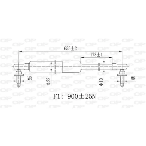 Pneumatická pružina, Batožinový/nákladný priestor GSR6458.00 (OPEN PARTS) - obr. 1