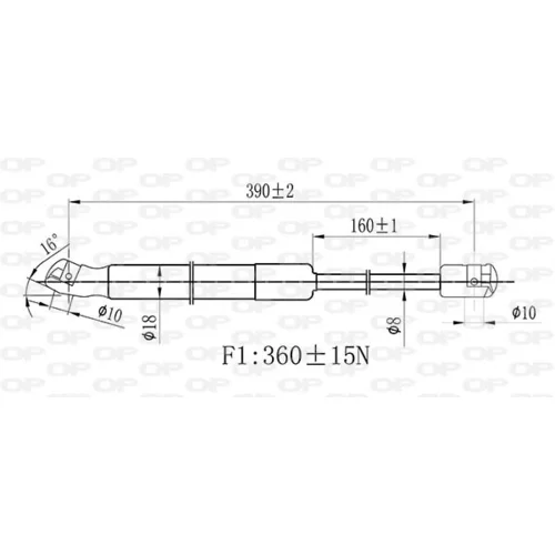Plynová vzpera, kapota motora OPEN PARTS GSR6467.00