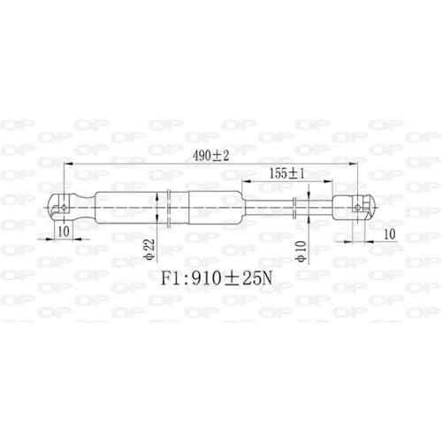 Pneumatická pružina, Batožinový/nákladný priestor GSR6510.00 (OPEN PARTS) - obr. 1