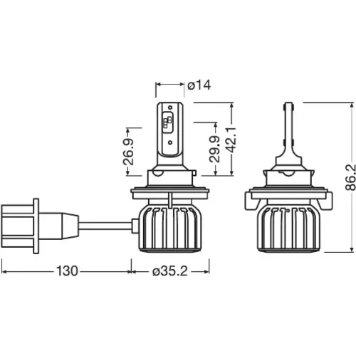 Žiarovka pre diaľkový svetlomet 9008DWBRT-2HFB /OSRAM/ - obr. 2