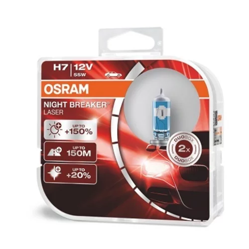 Halogénové žiarovky Osram H7 12V 55W PX26d NIGHT BREAKER LASER +150% 2ks /MIX/ - obr. 1