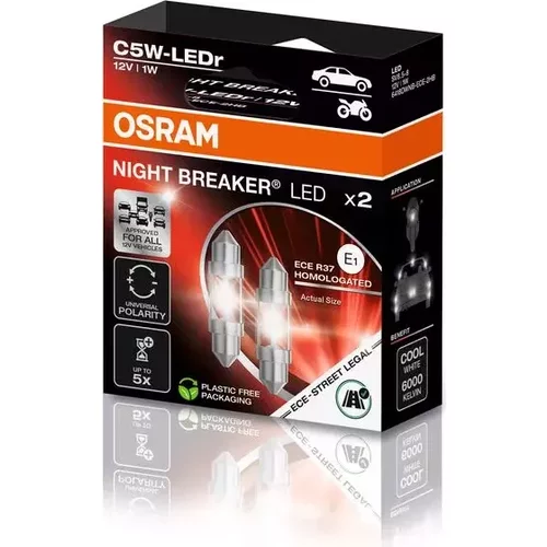 Žiarovka osvetlenia poznávacej značky OSRAM 6418DWNB-ECE-2HB