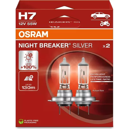 Halogénové žiarovky H7 12V NIGHT BREAKER SILVER +100% 2 ks /OSRAM/