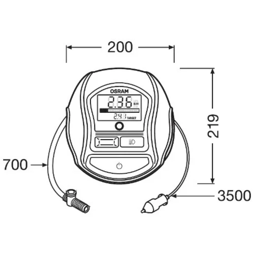 Kompresor s manometrom OTI1000 /OSRAM/ - obr. 2
