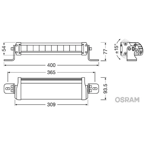 Diaľkové svetlo LED rampa 12V/24V 35W /OSRAM/ - obr. 1