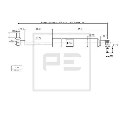 Pneumatická pružina PE Automotive 290.001-00A