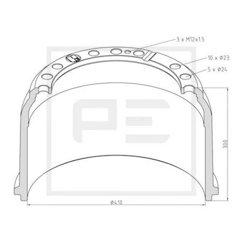 Brzdový bubon PE Automotive 016.450-00A