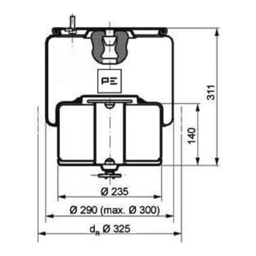 Mech pneumatického pruženia PE Automotive 084.282-71A