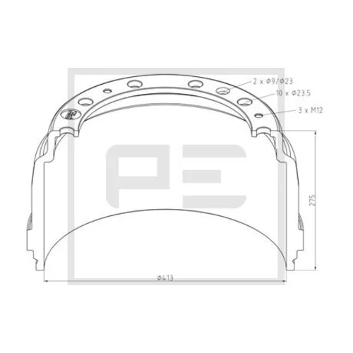Brzdový bubon PE Automotive 126.074-97A