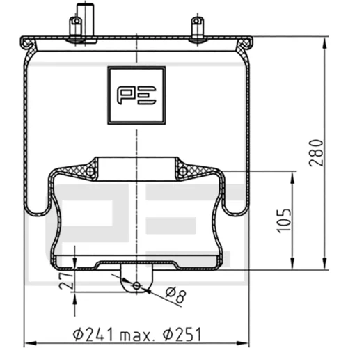 Mech pneumatického pruženia PE Automotive 084.372-73A