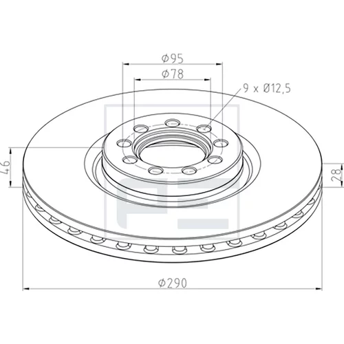 Brzdový kotúč PE Automotive 026.675-10A