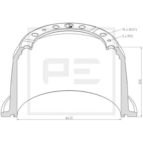 Brzdový bubon PE Automotive 126.066-00A