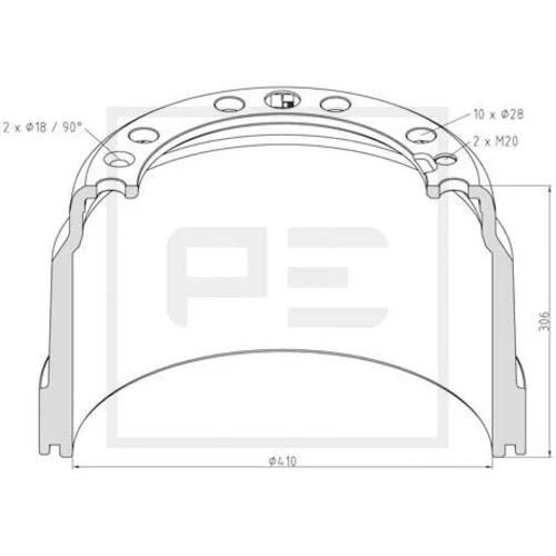 Brzdový bubon PE Automotive 146.137-00A