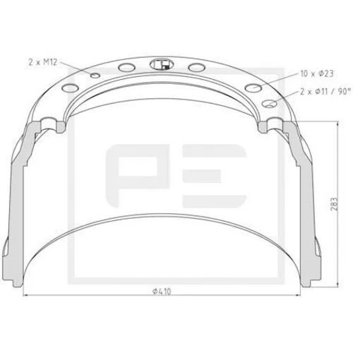 Brzdový bubon PE Automotive 026.638-00A