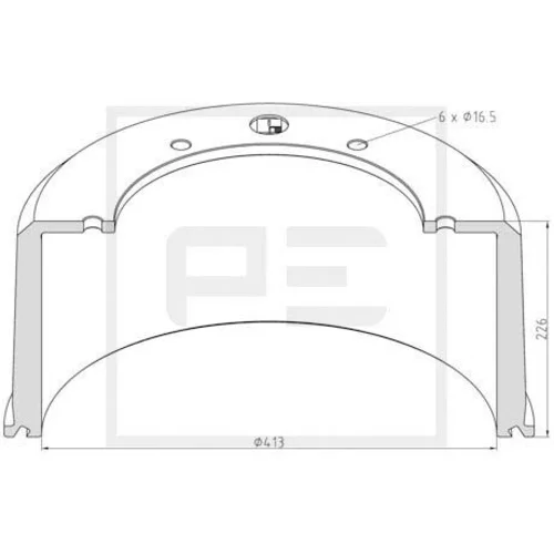 Brzdový bubon PE Automotive 126.075-00A