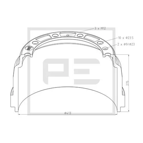 Brzdový bubon PE Automotive 126.089-00A