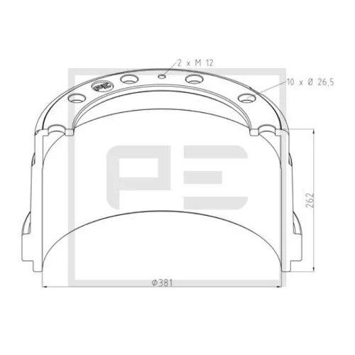 Brzdový bubon PE Automotive 766.201-00A