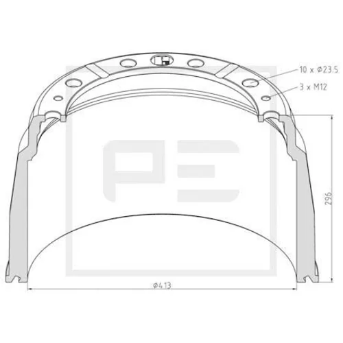 Brzdový bubon PE Automotive 126.007-00A