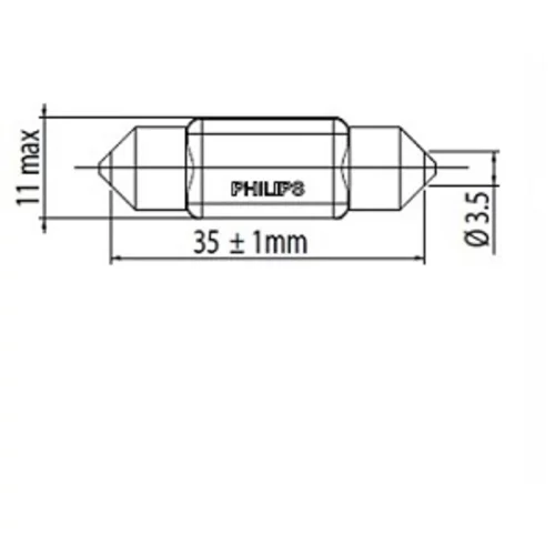 Žiarovka osvetlenia poznávacej značky 11854CU31B1 /PHILIPS/ - obr. 2