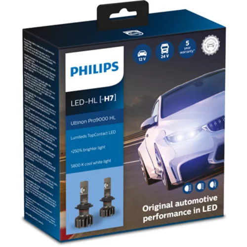 Philips H7 LED Ultinon Pro9000 HL +250% 12V/24V 18W 5800K 1500lm Sada 2ks